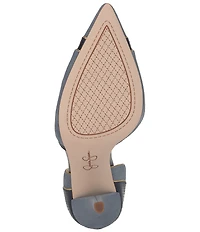 Jessica Simpson Vuley Suede Snake Embossed Trim d'Orsay Pumps