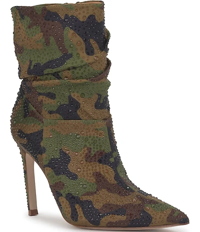Jessica Simpson Welina Camo Rhinestone Slouch Booties