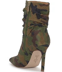 Jessica Simpson Welina Camo Rhinestone Slouch Booties