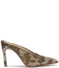 Jessica Simpson Wilix Cow Print Haircalf High Vamp Heeled Mules