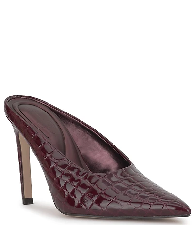 Jessica Simpson Wilix Croco Embossed High Vamp Dress Mules