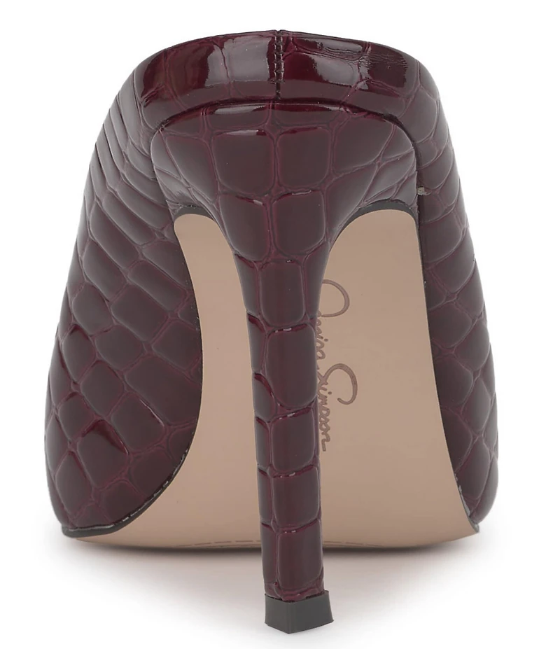 Jessica Simpson Wilix Croco Embossed High Vamp Dress Mules