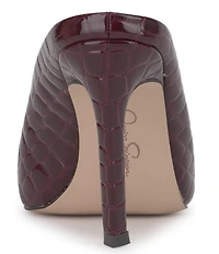 Jessica Simpson Wilix Croco Embossed High Vamp Dress Mules
