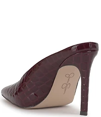 Jessica Simpson Wilix Croco Embossed High Vamp Dress Mules