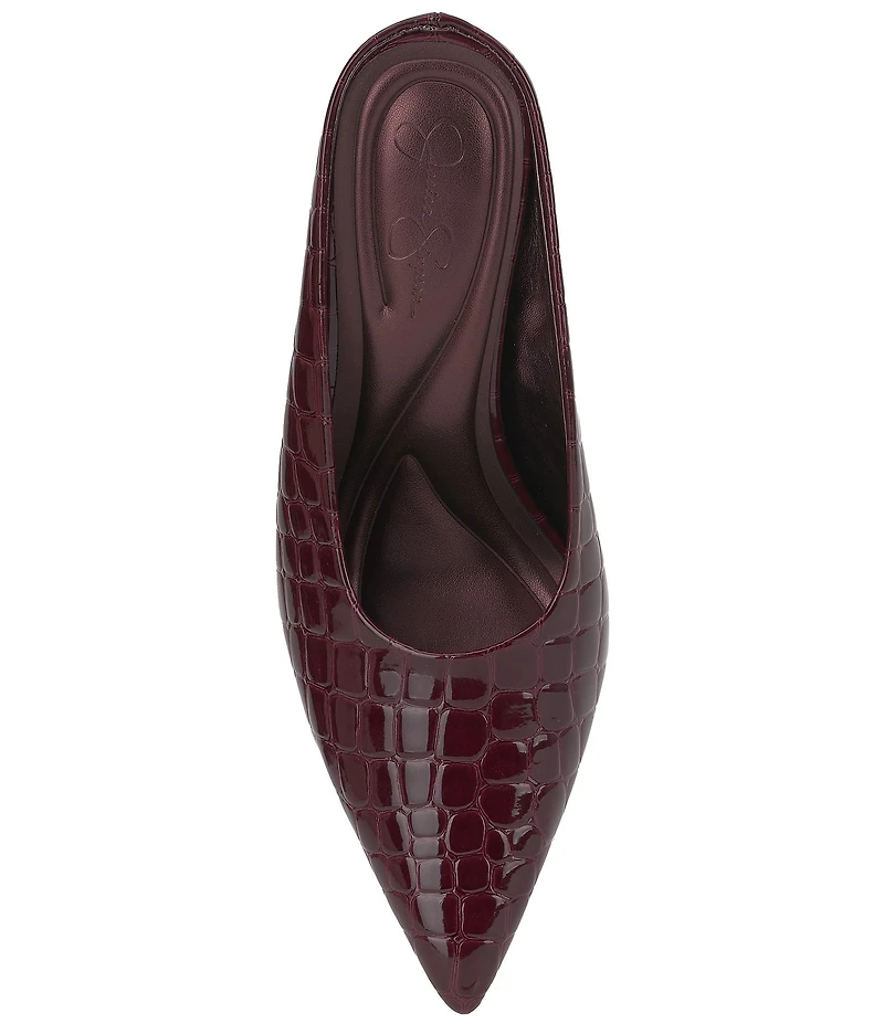 Jessica Simpson Wilix Croco Embossed High Vamp Dress Mules