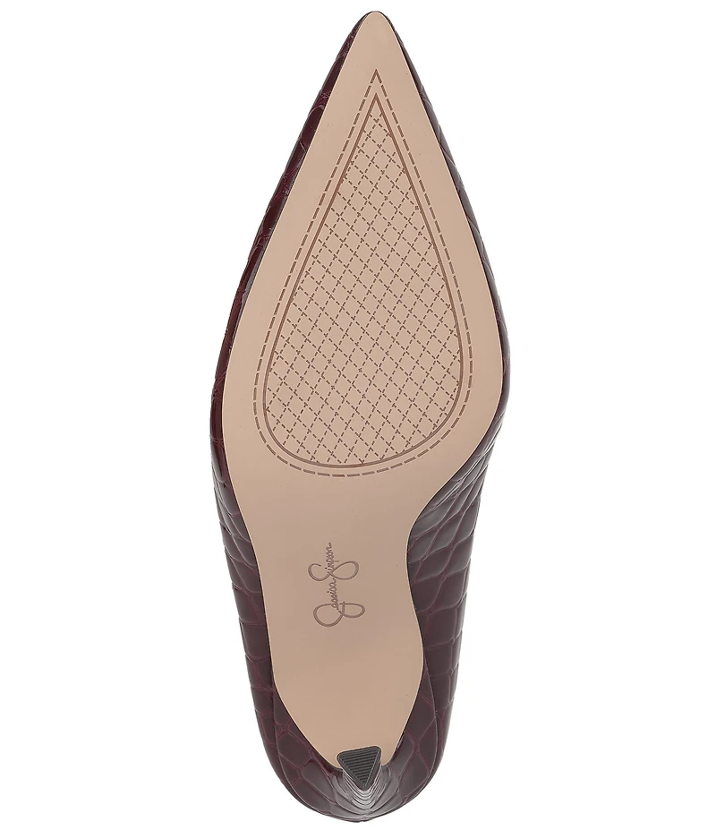 Jessica Simpson Wilix Croco Embossed High Vamp Dress Mules