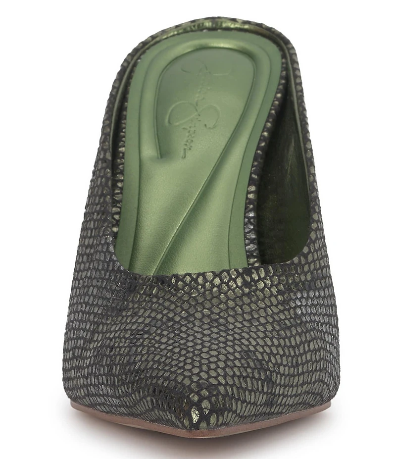 Jessica Simpson Wilix Snake Embossed Stiletto Mules