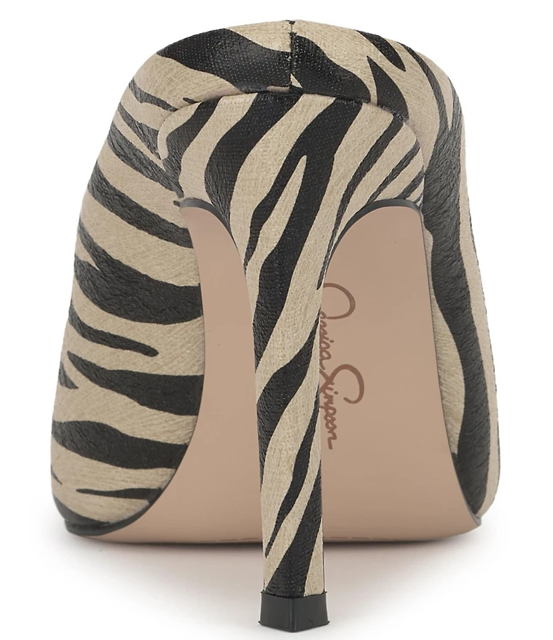 Jessica Simpson Wilix Zebra Print Stiletto Mules
