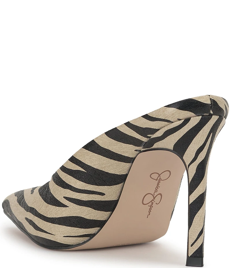 Jessica Simpson Wilix Zebra Print Stiletto Mules