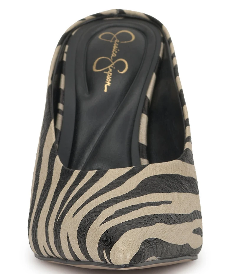 Jessica Simpson Wilix Zebra Print Stiletto Mules