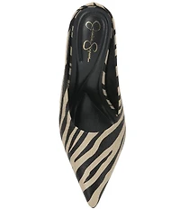 Jessica Simpson Wilix Zebra Print Stiletto Mules