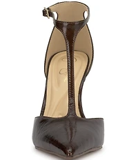 Jessica Simpson Willna Crinkle Patent T-Strap Pumps