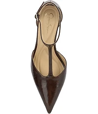 Jessica Simpson Willna Crinkle Patent T-Strap Pumps