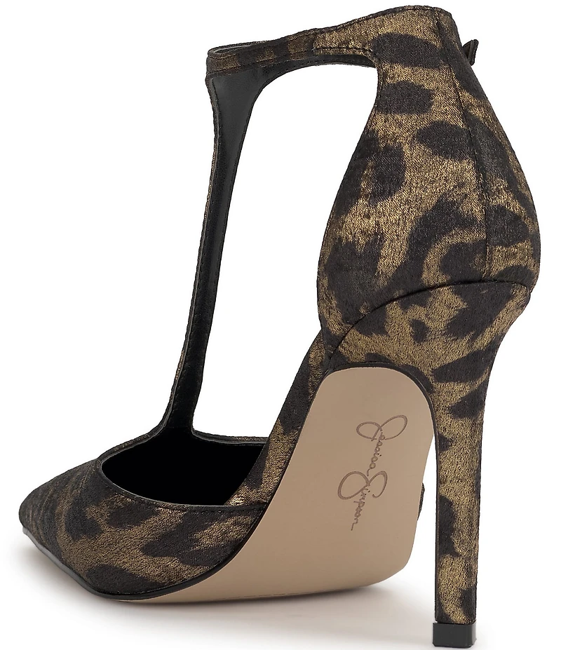 Jessica Simpson Willna Leopard Print T-Strap Pumps