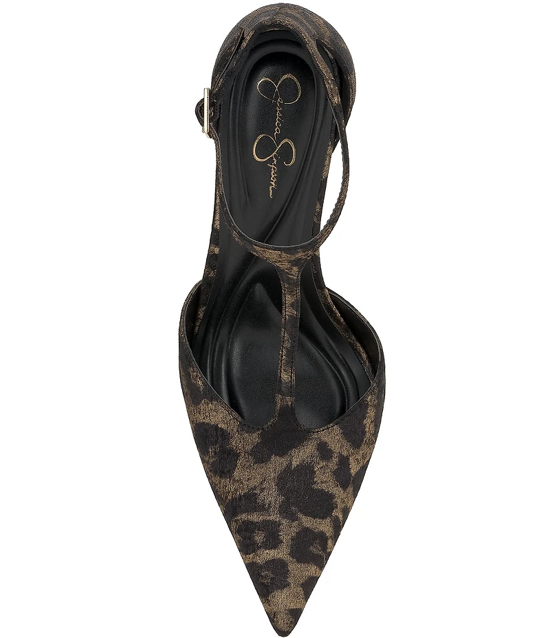Jessica Simpson Willna Leopard Print T-Strap Pumps