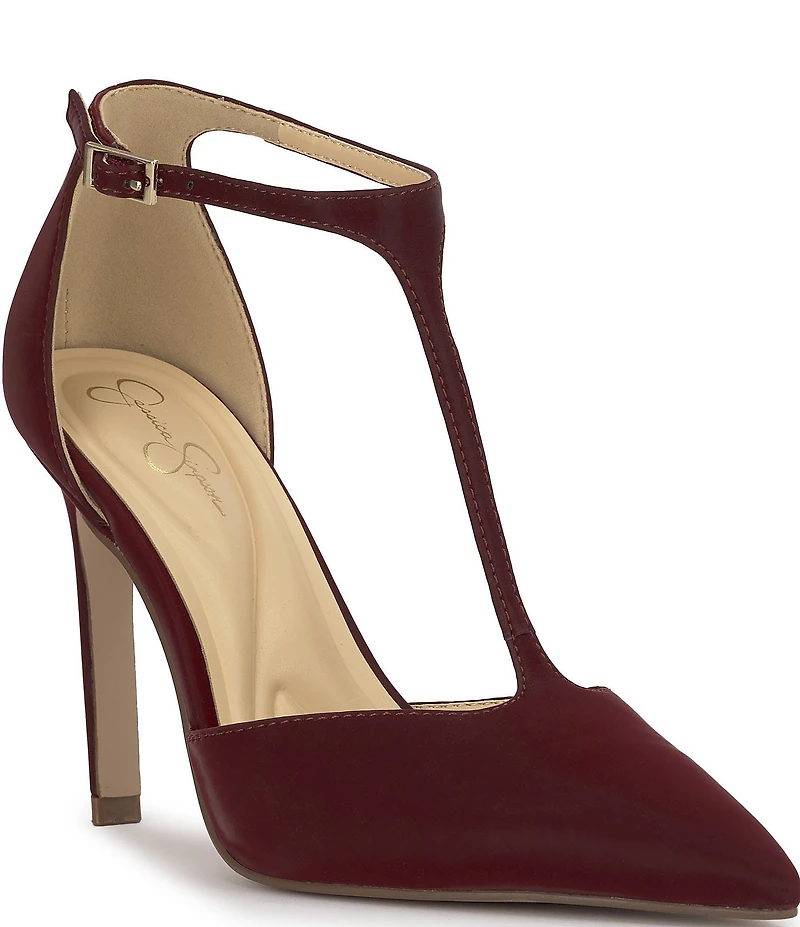 Jessica Simpson Willna Satin T-Strap Pumps