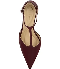 Jessica Simpson Willna Satin T-Strap Pumps