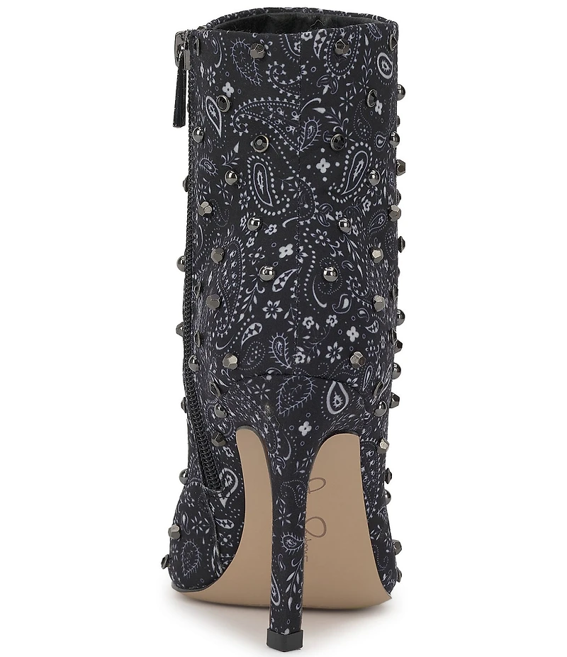 Jessica Simpson Wilonix Bandana Print Studded Pointed Toe Booties