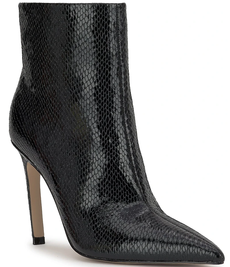 Jessica Simpson Wilonix Snake Embossed Pointed Toe Booties