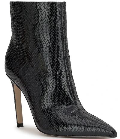Jessica Simpson Wilonix Snake Embossed Pointed Toe Booties