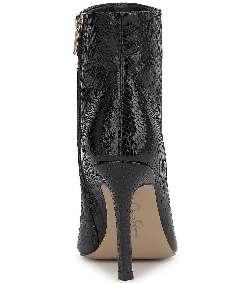 Jessica Simpson Wilonix Snake Embossed Pointed Toe Booties