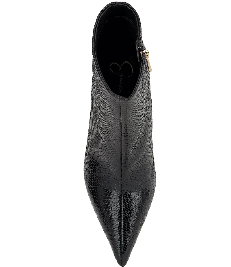 Jessica Simpson Wilonix Snake Embossed Pointed Toe Booties