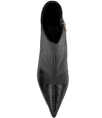 Jessica Simpson Wilonix Snake Embossed Pointed Toe Booties