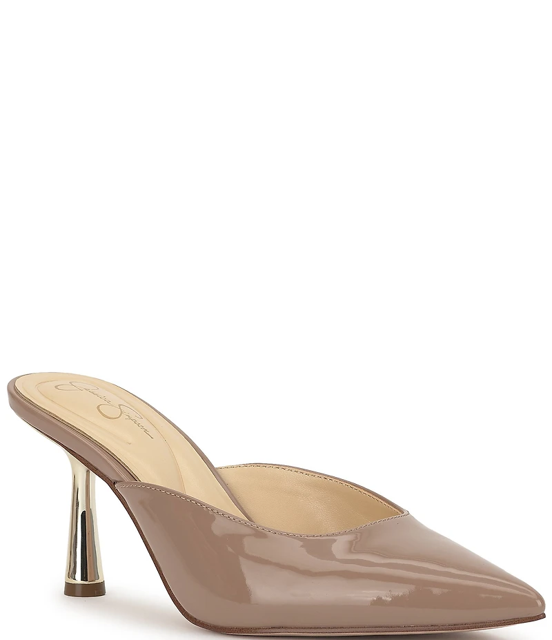 Jessica Simpson Xia Patent Mirror Heeled Mules