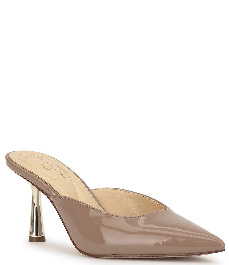 Jessica Simpson Xia Patent Mirror Heeled Mules