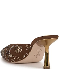 Jessica Simpson Xia Rhinestone Embellished Mirror Dress Mules