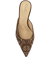 Jessica Simpson Xia Rhinestone Embellished Mirror Dress Mules