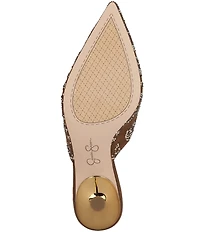 Jessica Simpson Xia Rhinestone Embellished Mirror Dress Mules