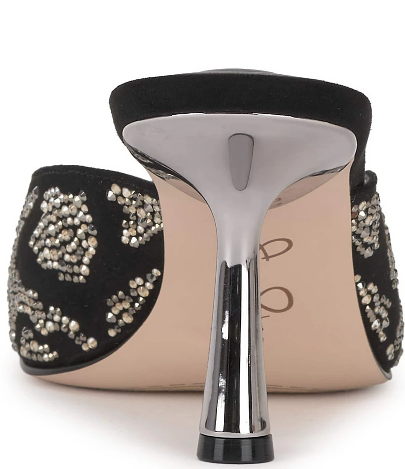 Jessica Simpson Xia Rhinestone Embellished Mirror Dress Mules
