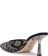 Jessica Simpson Xia Rhinestone Embellished Mirror Dress Mules