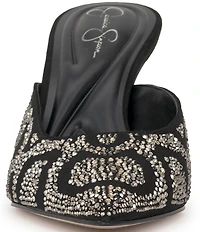Jessica Simpson Xia Rhinestone Embellished Mirror Dress Mules