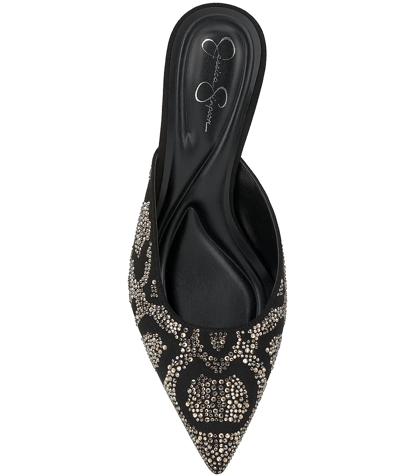 Jessica Simpson Xia Rhinestone Embellished Mirror Dress Mules