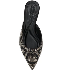 Jessica Simpson Xia Rhinestone Embellished Mirror Dress Mules
