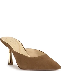 Jessica Simpson Xia Suede Mirrored Heeled Mules