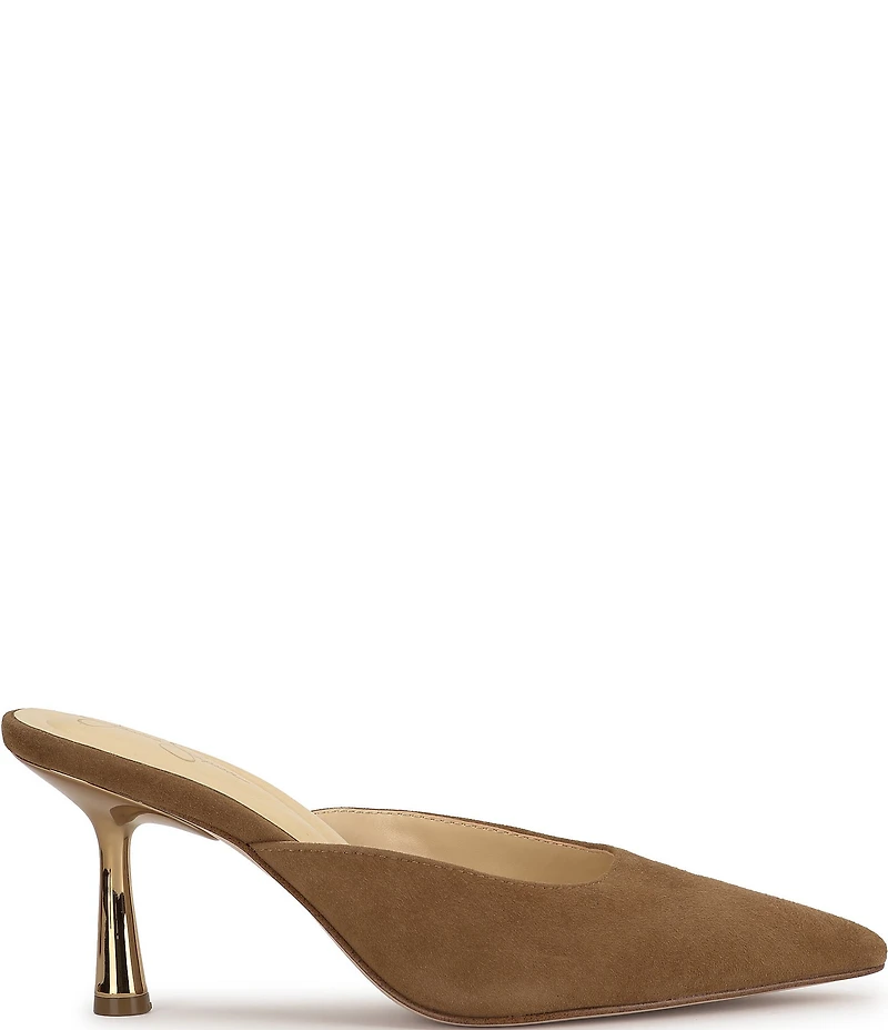 Jessica Simpson Xia Suede Mirrored Heeled Mules