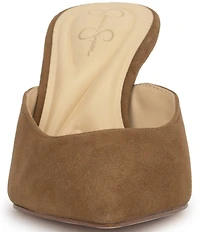 Jessica Simpson Xia Suede Mirrored Heeled Mules