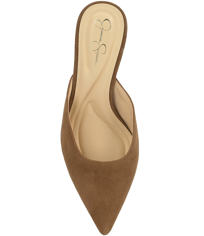 Jessica Simpson Xia Suede Mirrored Heeled Mules