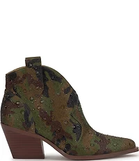 Jessica Simpson Zadie Camo Print Rhinestone Western Booties