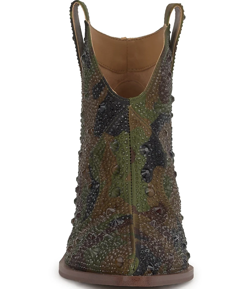 Jessica Simpson Zadie Camo Print Rhinestone Western Booties