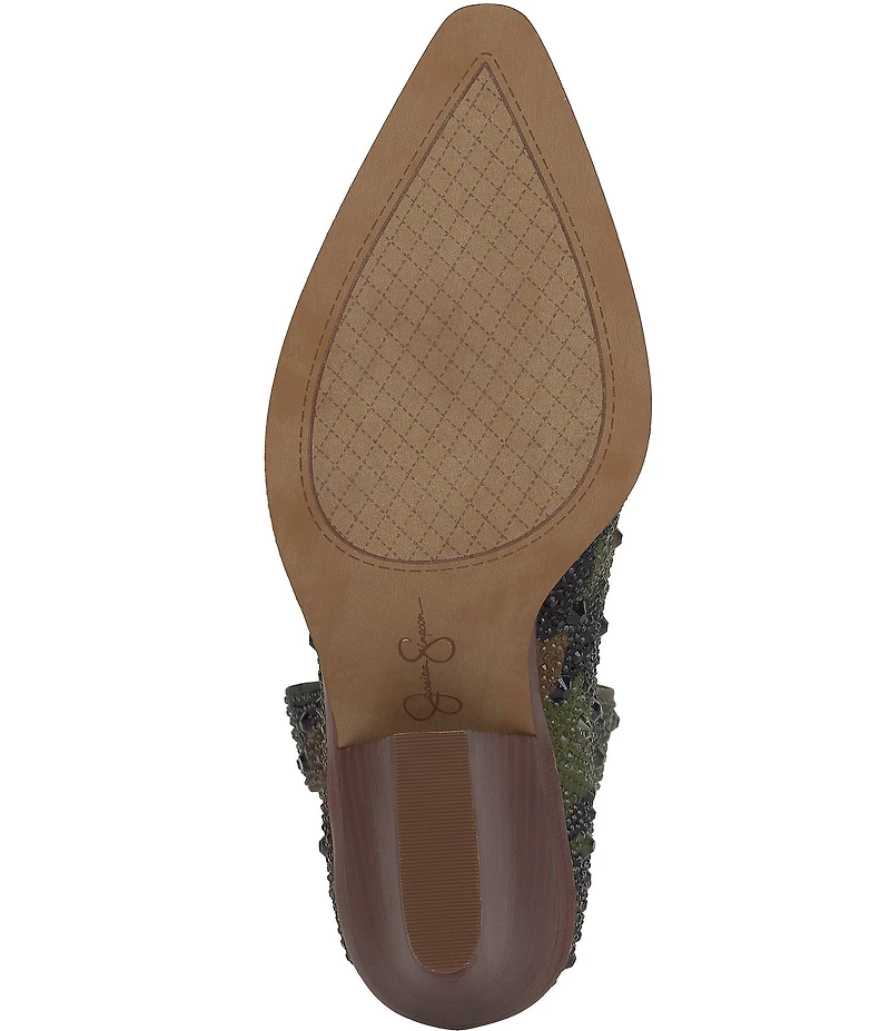 Jessica Simpson Zadie Camo Print Rhinestone Western Booties