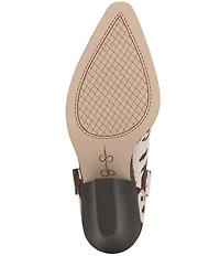 Jessica Simpson Zadie Cow Print Studded Western Booties