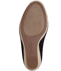 Jessica Simpson Zexie Canvas Ankle Wrap Bow Espadrille Platform Wedges