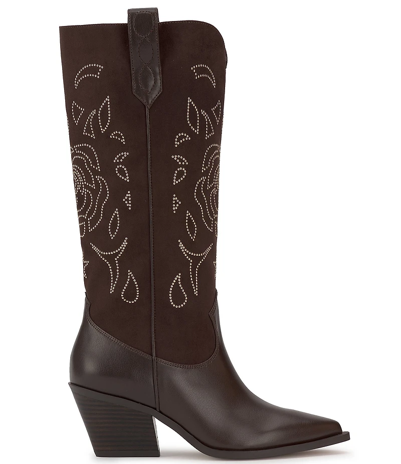 Jessica Simpson Zodra Rose Studded Detail Western Boots