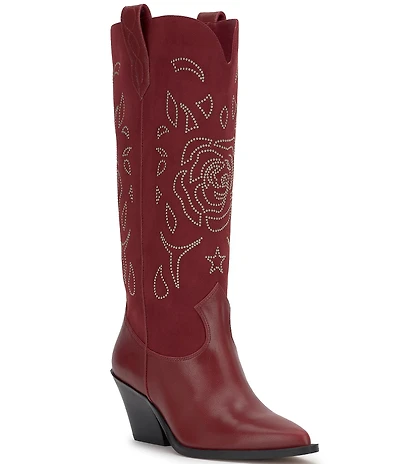 Jessica Simpson Zodra Rose Studded Detail Western Boots