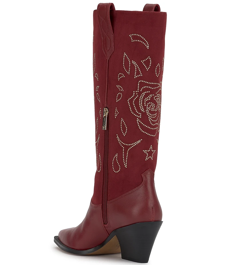 Jessica Simpson Zodra Rose Studded Detail Western Boots
