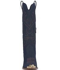 Jessica Simpson Zuliena Denim Metallic Cap Toe Western Boots
